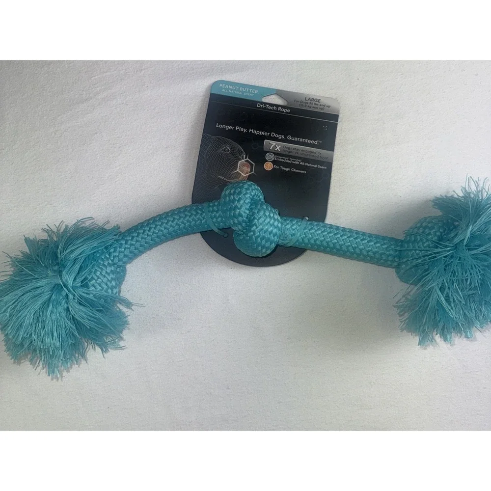 Playology Dog Toy‎ Rope Peanut Butter Scented Knotted Chew for Medium to Large